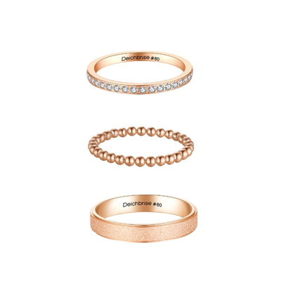 Stapelring-Set Wellenglitzern