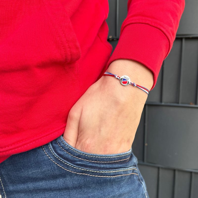 Logo-Fan-Armband TURA46 Marienhafe aus Wachs-Seil & Edelstahl