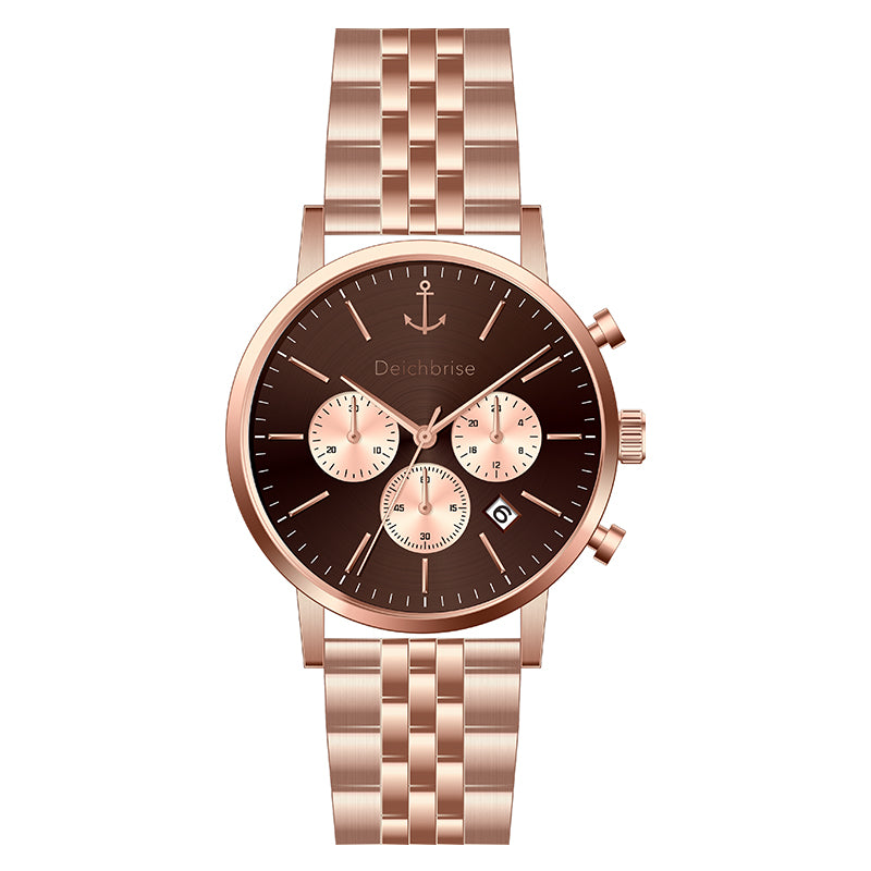 Chronograph Küste (Unisex) 40mm rosegold-braun