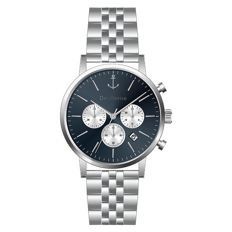 Chronograph Küste (Unisex) 40mm silber-blau