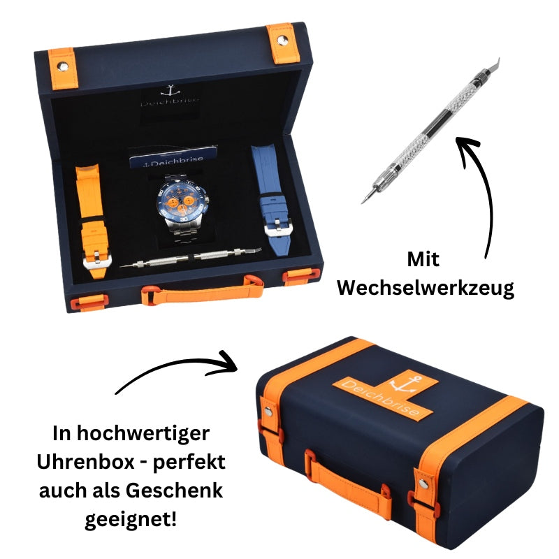 Chronograph Amrum 45mm/55mm inkl. Uhrenbox & 2 Wechselarmbändern (limitiert)
