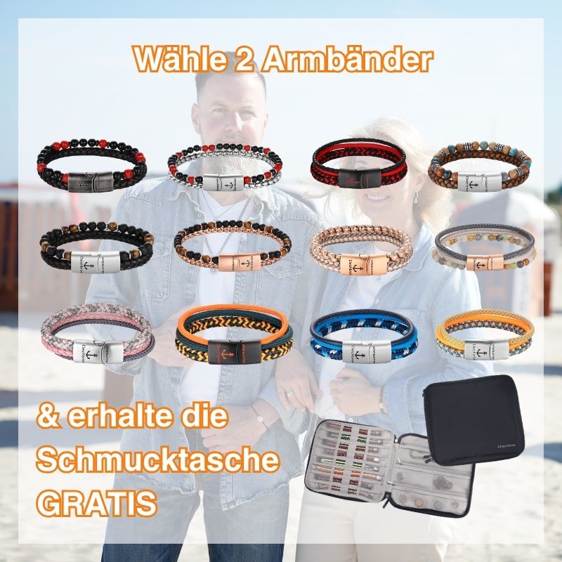 2 Armbänder + Schmucktasche GRATIS