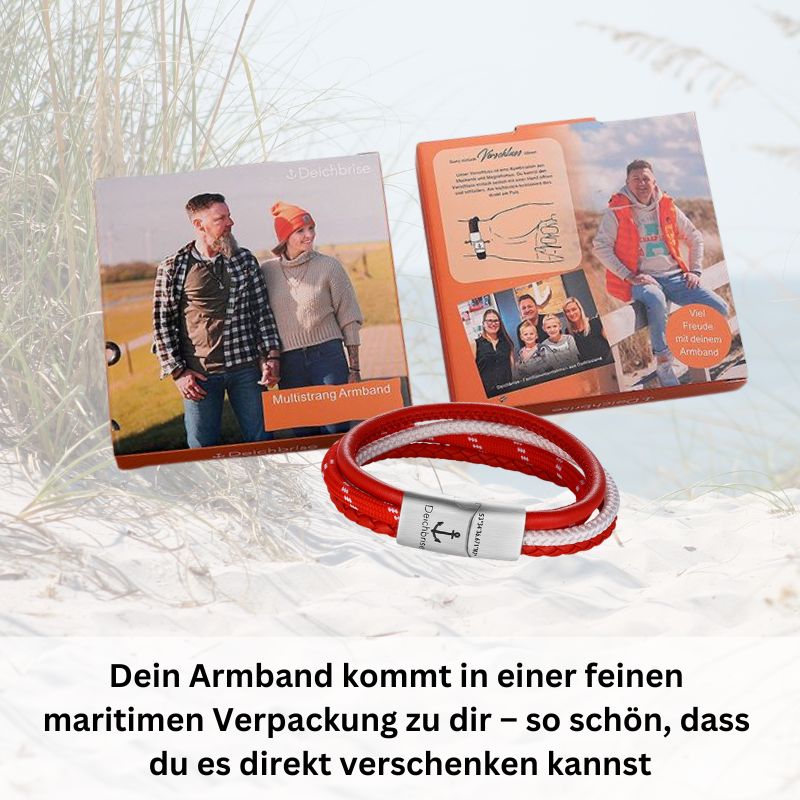 Leder & Segelseil Armband Grenzenlos (Multistrang)