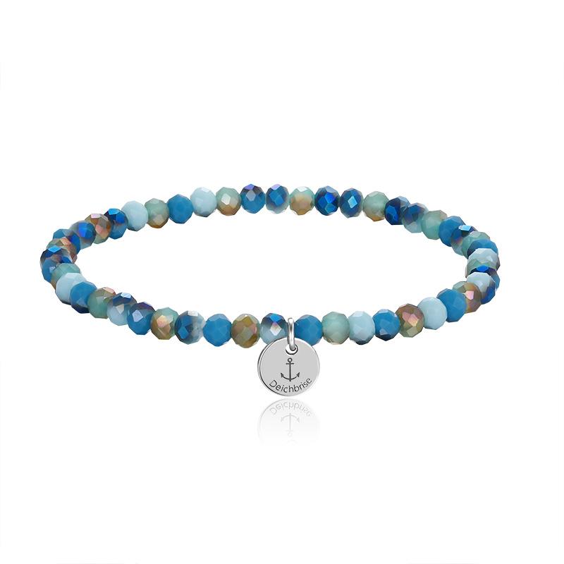 Glasschliffarmband (ocean green metallic)