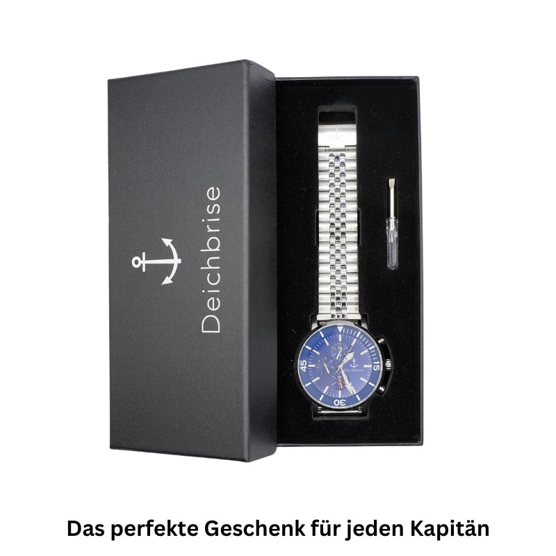 Chronograph Seegang (Herren) 45mm silber-blau