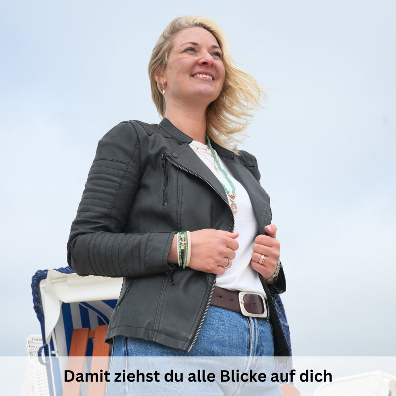 Schmuckset "Aventurin" - Kette (75cm) mit Armband