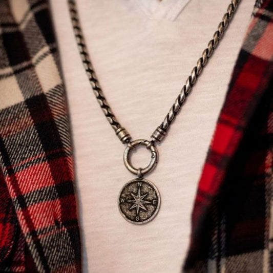 Kettenanhänger Kompass aus Edelstahl