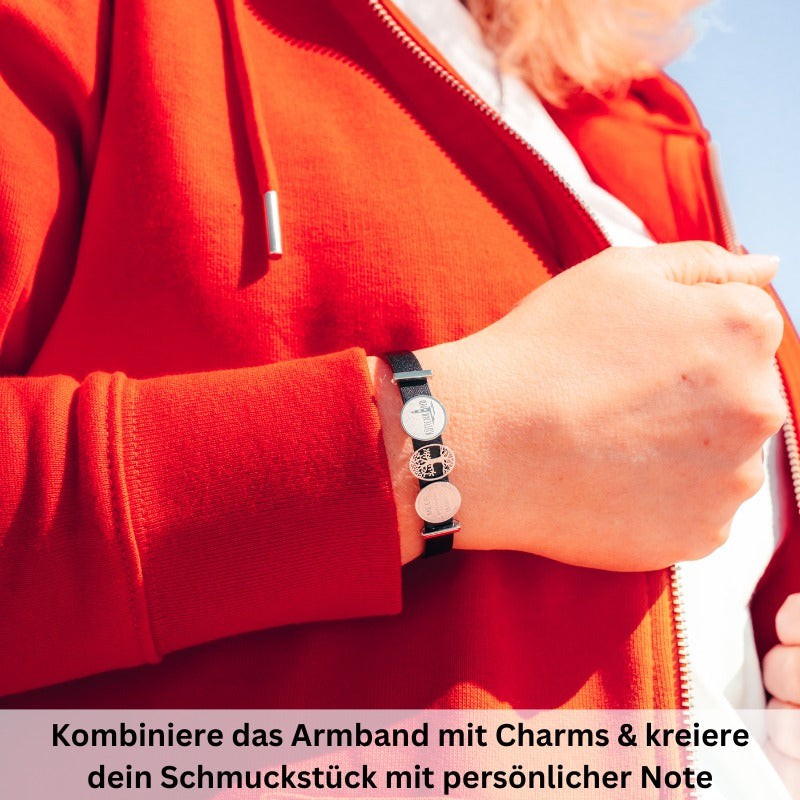 Lüttje-Charming Bundle Veggie Leder schwarz inkl. 3 Charms & Stopper