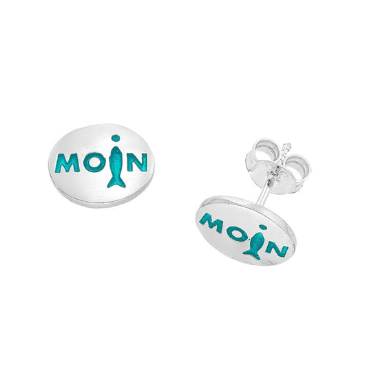 925er Silber Ohrstecker "Moin" (türkis)