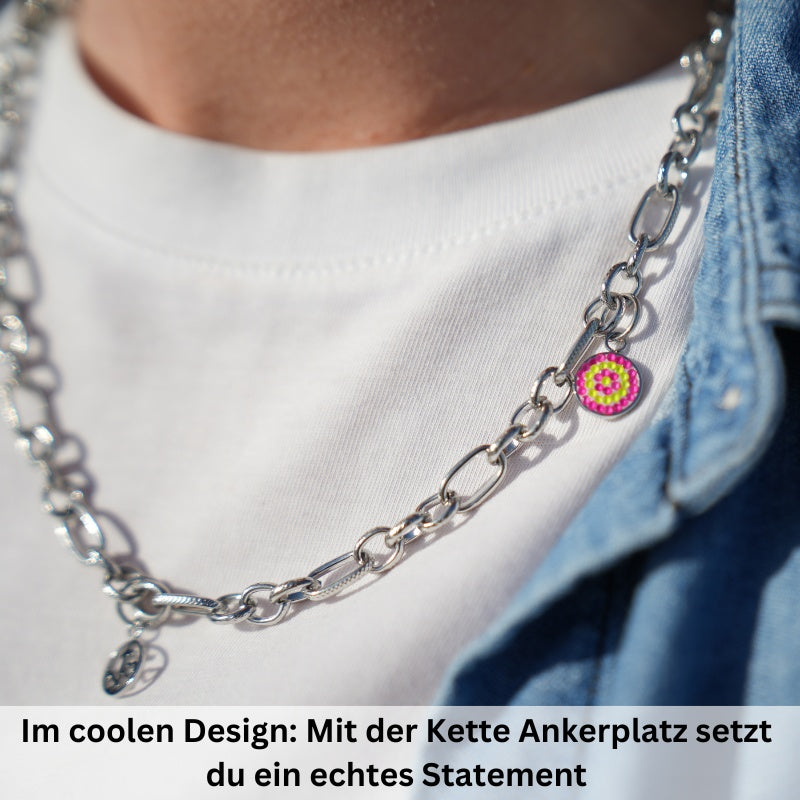 Charms Kette Ankerplatz aus Edelstahl (Click-it)