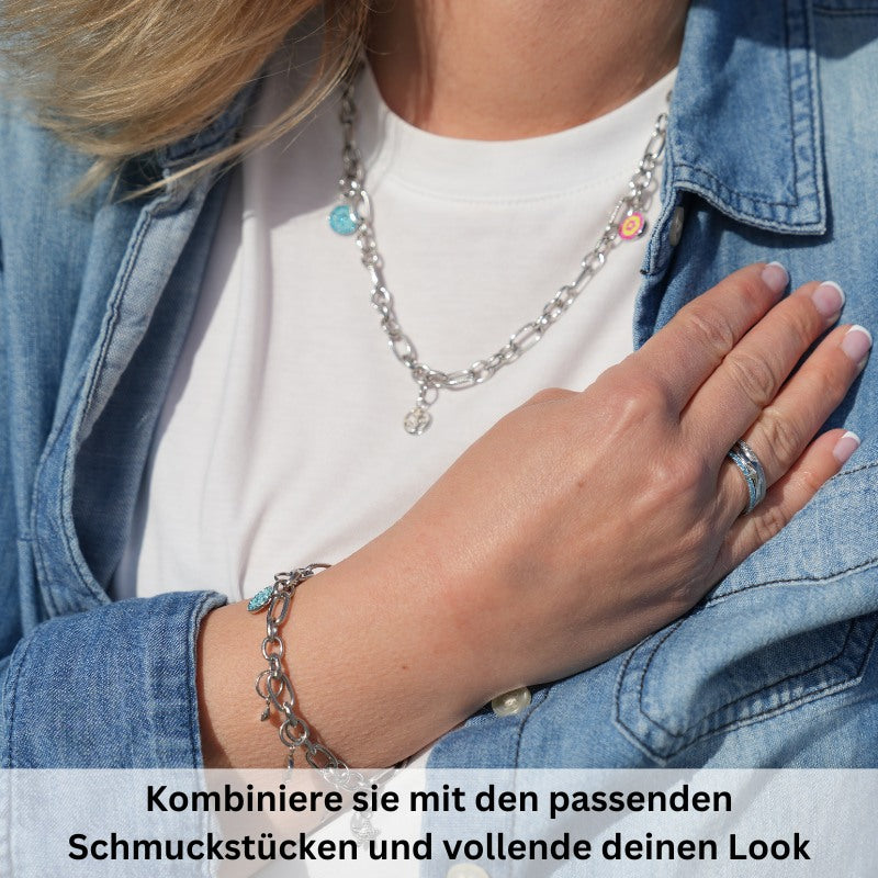 Charms Kette Ankerplatz aus Edelstahl (Click-it)