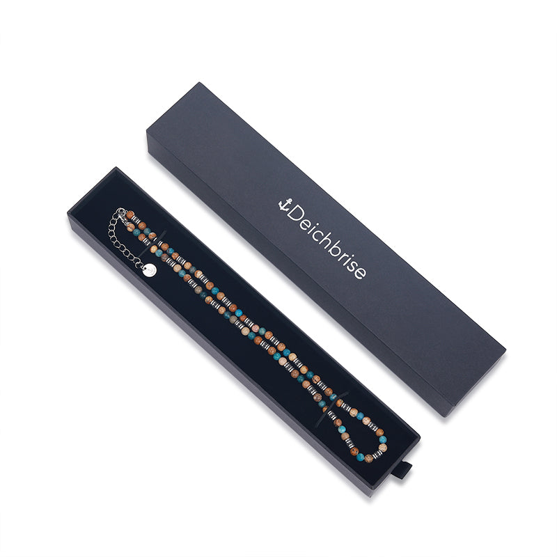 Kette Cala Mendia (4mm) aus Picture Jasper, Apatit & Edelstahl