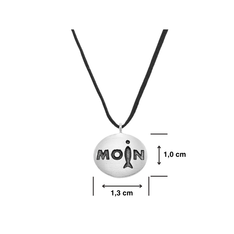 925er Silber-Kette "Moin" (schwarz) (Wachs-Cord)