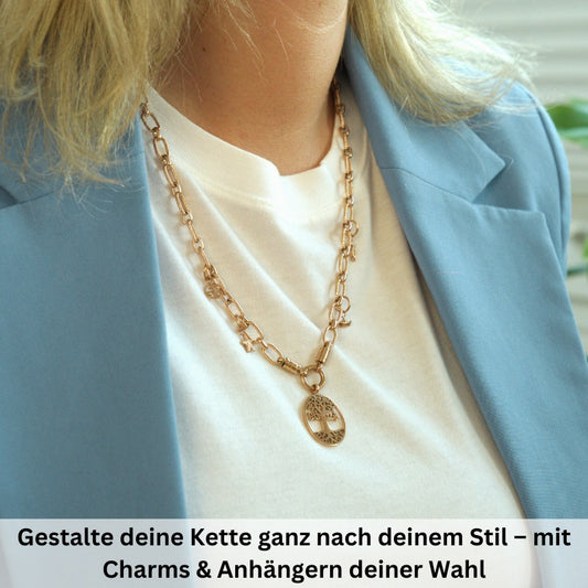 Charms Kette Küstenwind (mit Rund-Karabiner) aus Edelstahl