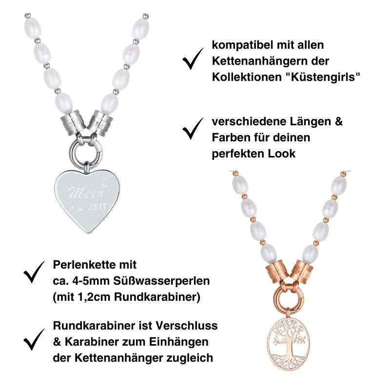 Perlenkette (mit Rund-Karabiner aus Edelstahl)