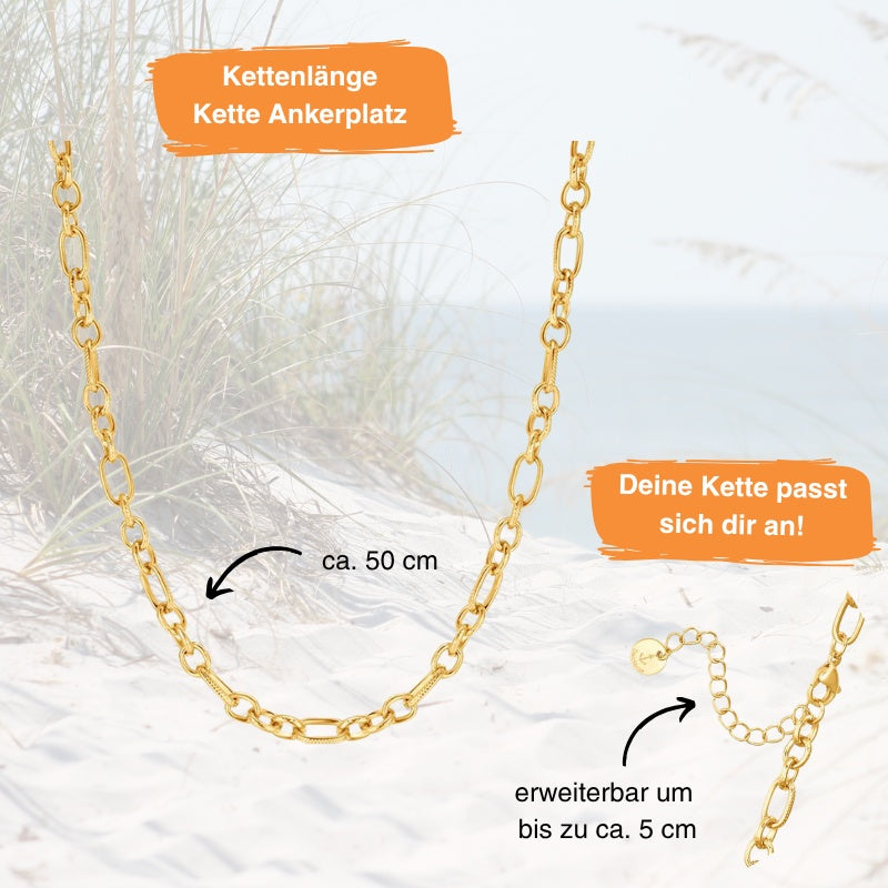 Charms Kette Ankerplatz aus Edelstahl (Click-it)