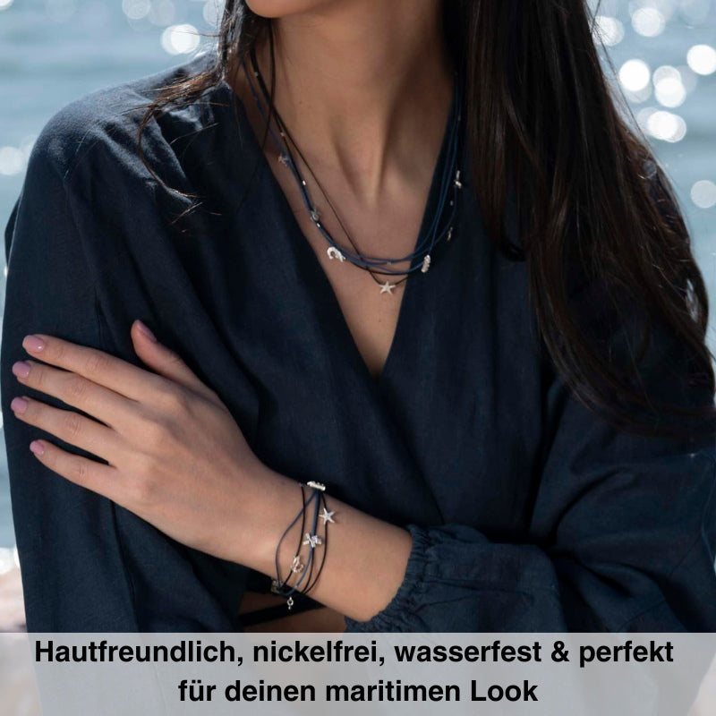 Schmuck Set Ostfriesland mit Seestern-Ohrsteckern aus 925er Silber