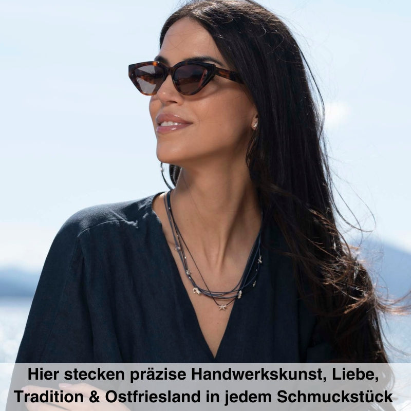 Schmuck Set Ostfriesland mit Seestern-Ohrsteckern aus 925er Silber