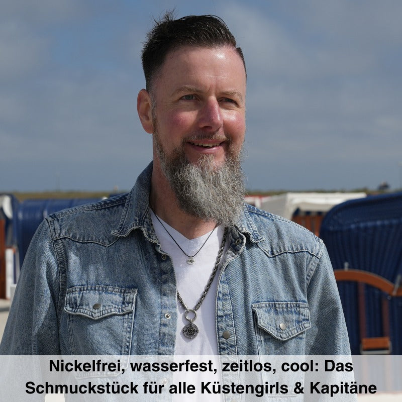 925er Silber-Kette "Moin" (schwarz) (Wachs-Cord)