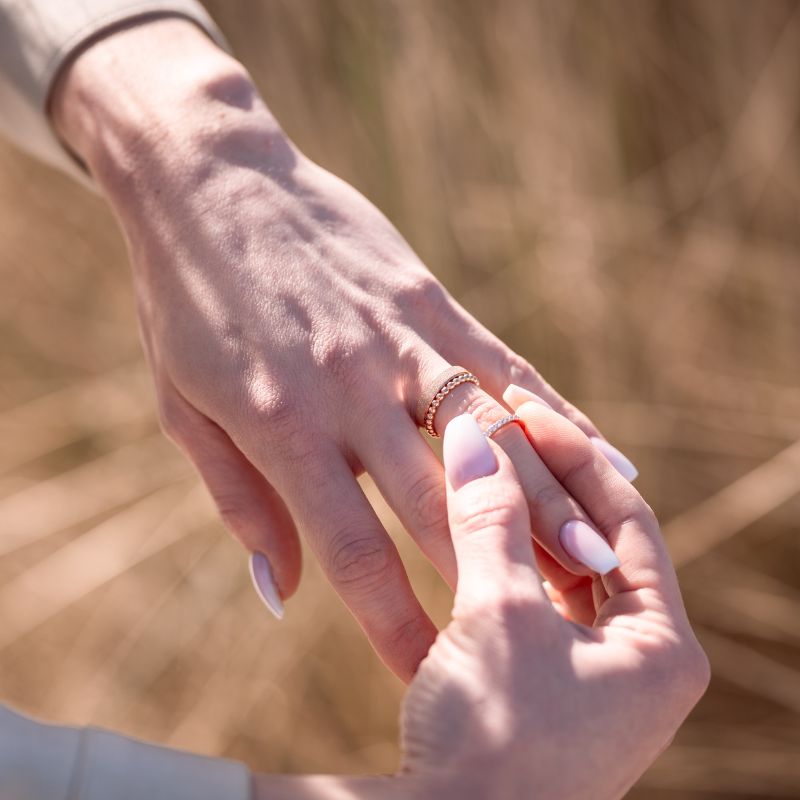 Stapelring-Set Wellenglitzern