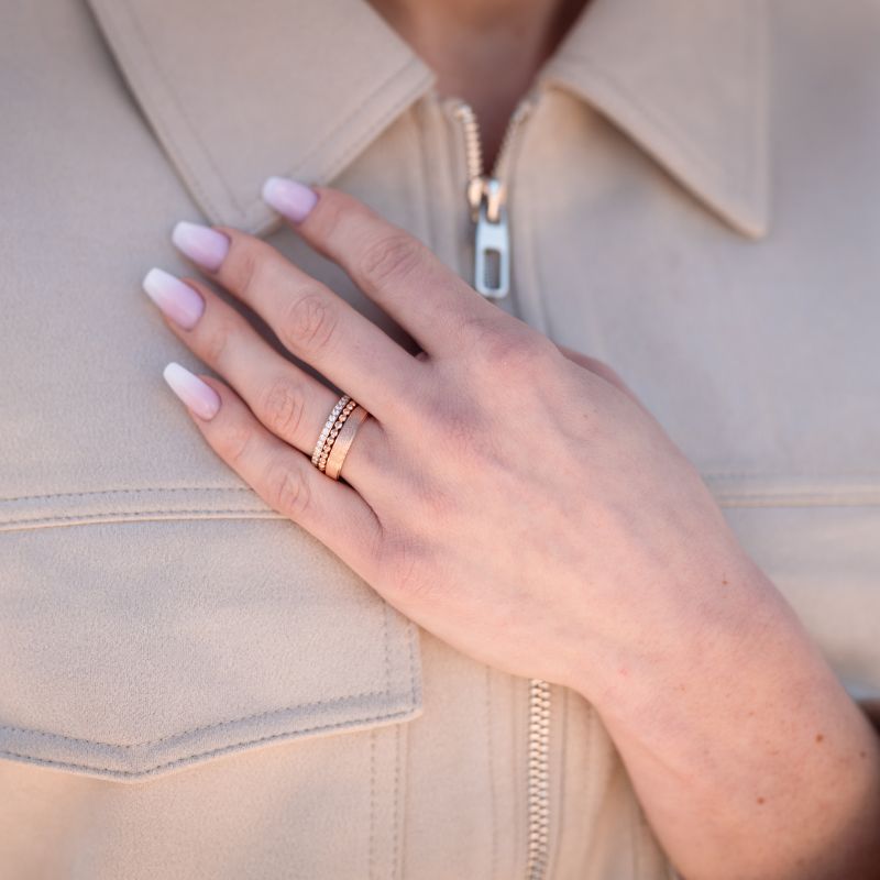 Stapelring-Set Wellenglitzern