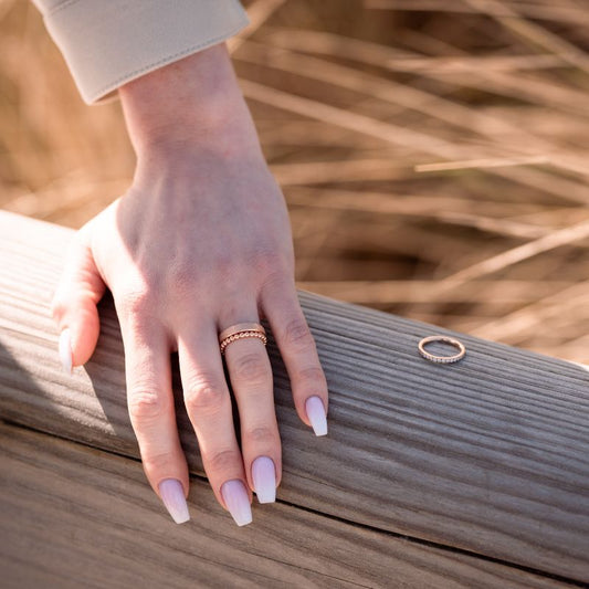 Stapelring-Set Wellenglitzern