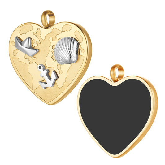 Kettenanhänger Paguera-Tora Beach (Onyx) aus Edelstahl (beidseitig tragbar)