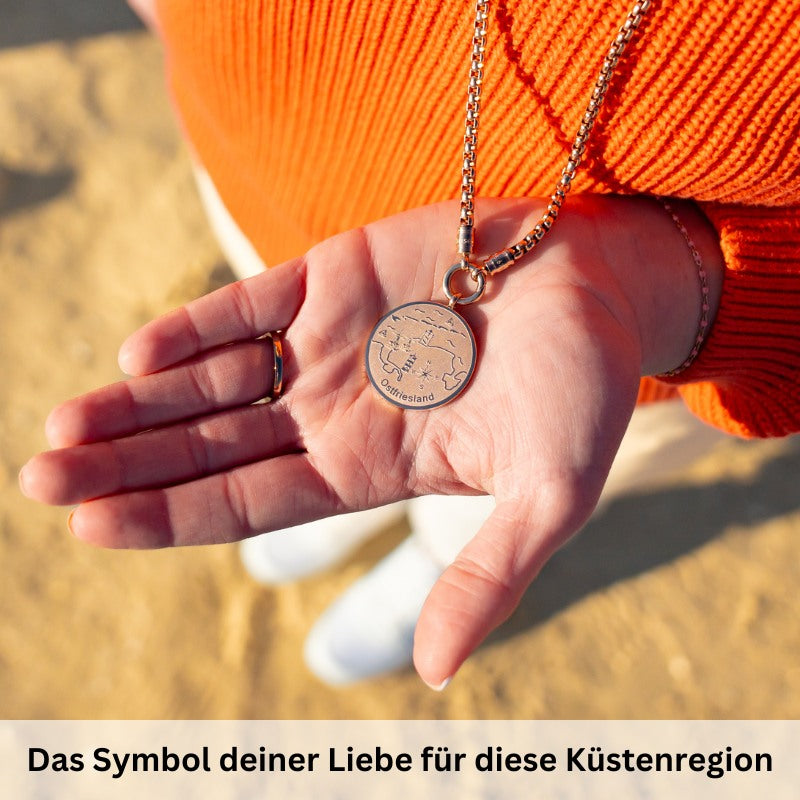 Kettenanhänger Ostfriesland aus Edelstahl (Küstengirls)