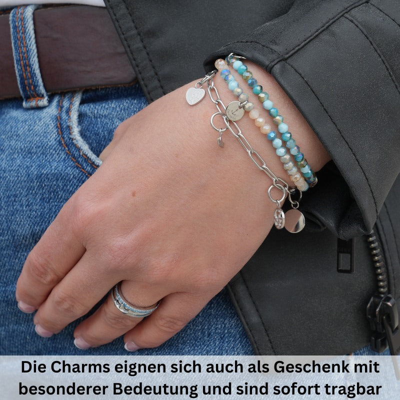 Charm & Clip Papierschiffchen aus Edelstahl für Armband & Kette (Click-it)