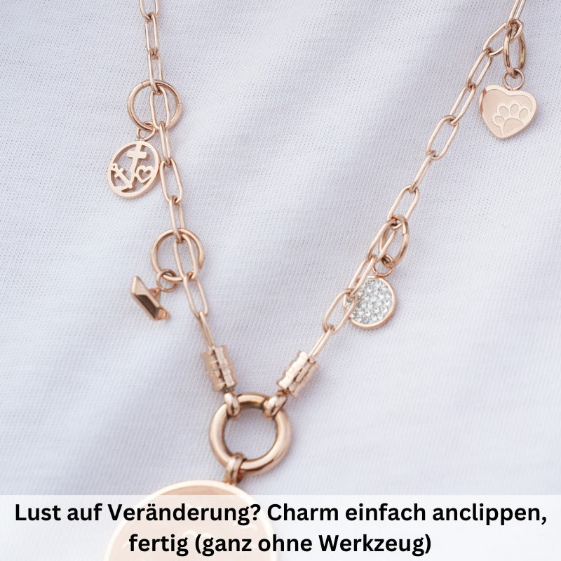 Charm & Clip Papierschiffchen aus Edelstahl für Armband & Kette (Click-it)