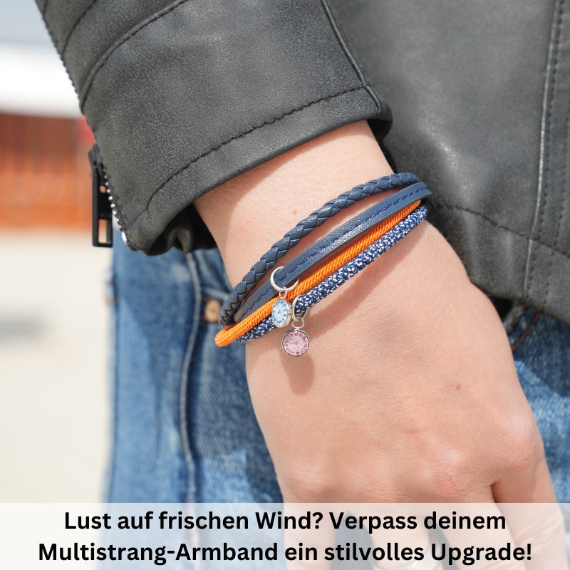 Charm & Clip Bling Bling (blau) aus Edelstahl für Armband & Kette (Click-it)