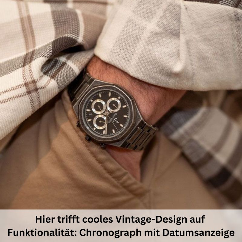 Chronograph Bootsmann 41mm (Herren) (Vintage-Schwarz)