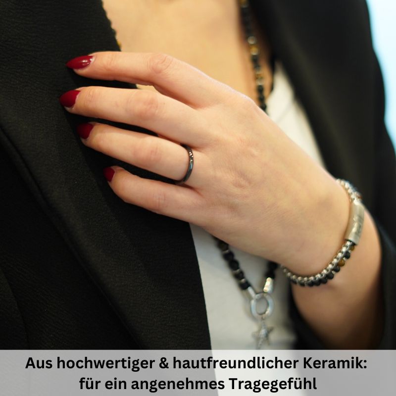 Ring Schwarz aus Keramik (Stapelring)