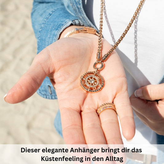 Kettenanhänger Ebbe aus Edelstahl mit Steinen (Küstengirl)