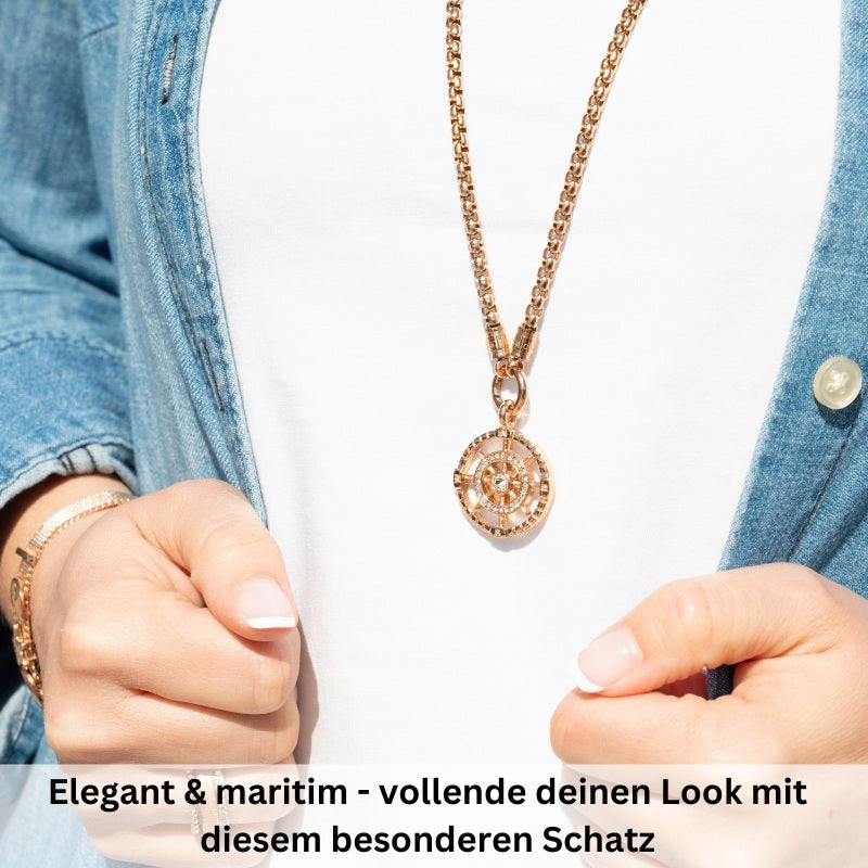 Kettenanhänger Ebbe aus Edelstahl mit Steinen (Küstengirl)