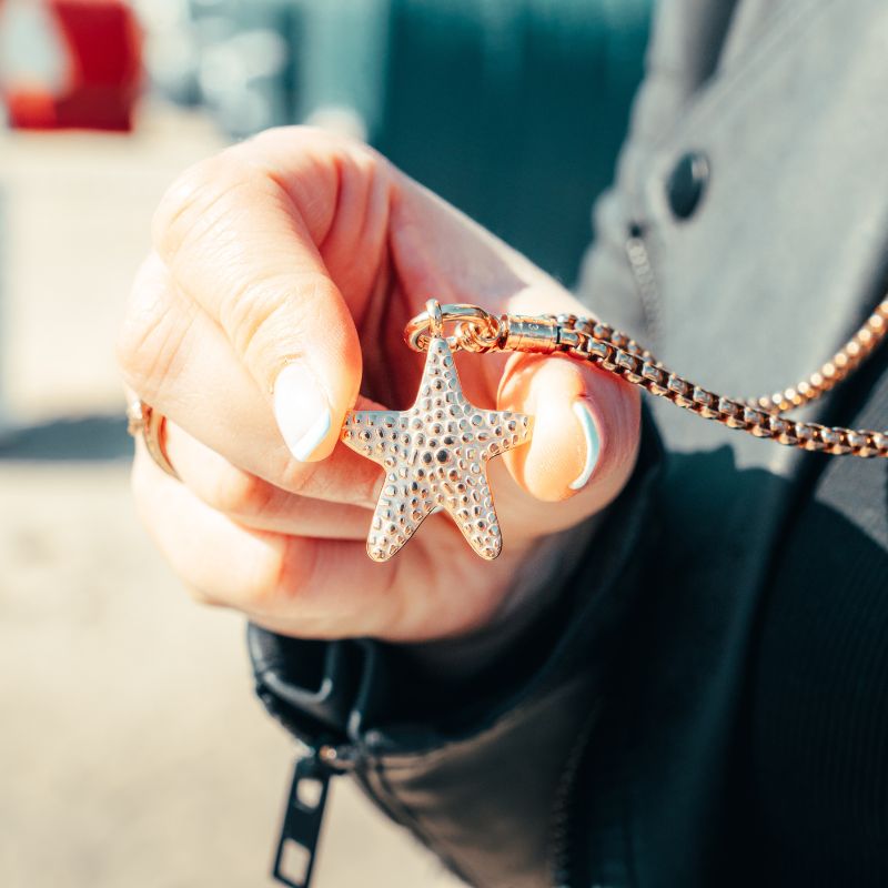 Kettenanhänger Seestern (groß) aus Edelstahl