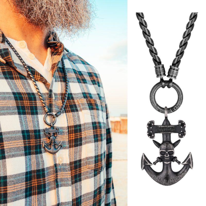 Kette mit Anhänger Steuermanns Totenkopf