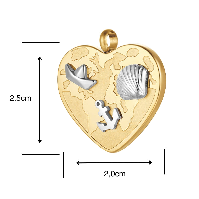 Kettenanhänger Paguera-Tora Beach (Onyx) aus Edelstahl (beidseitig tragbar)