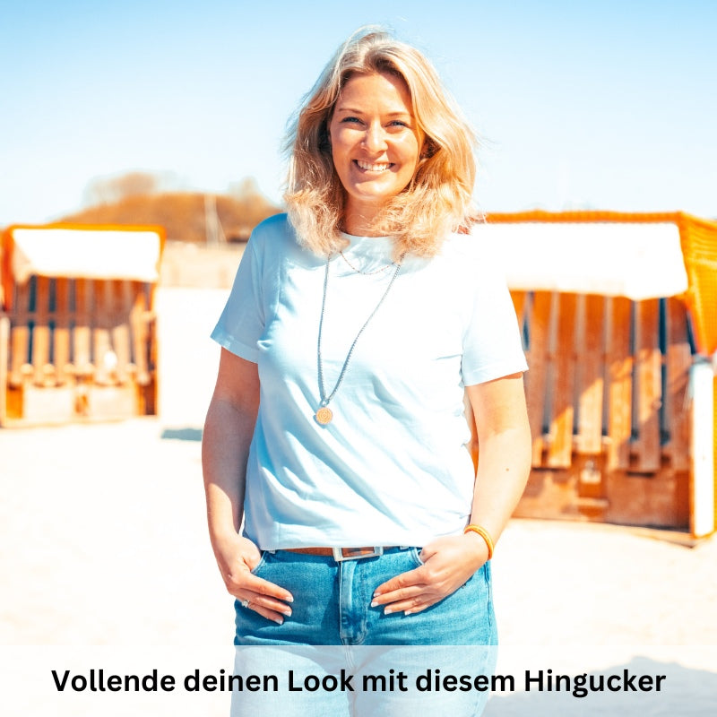 Kettenanhänger Bling Bling (Neongelb-Pink) aus Edelstahl mit Steinen