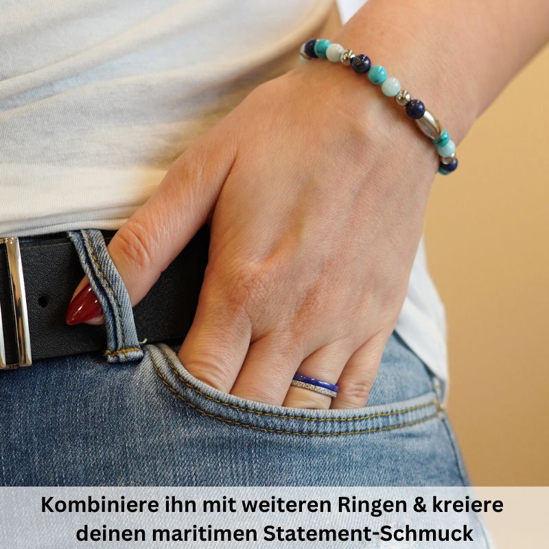 Ring Blau aus Keramik (Stapelring)