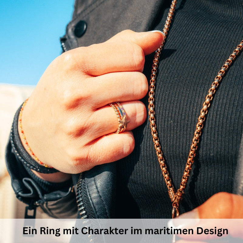 Seestern Ring aus Edelstahl (Stapelring)