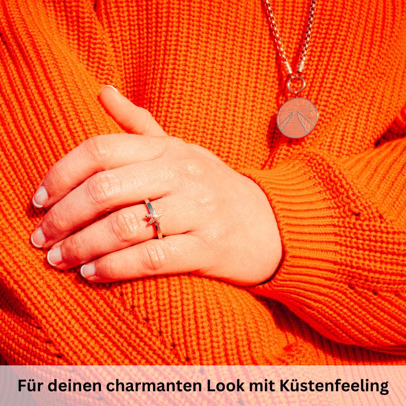 Seestern Ring aus Edelstahl (Stapelring)