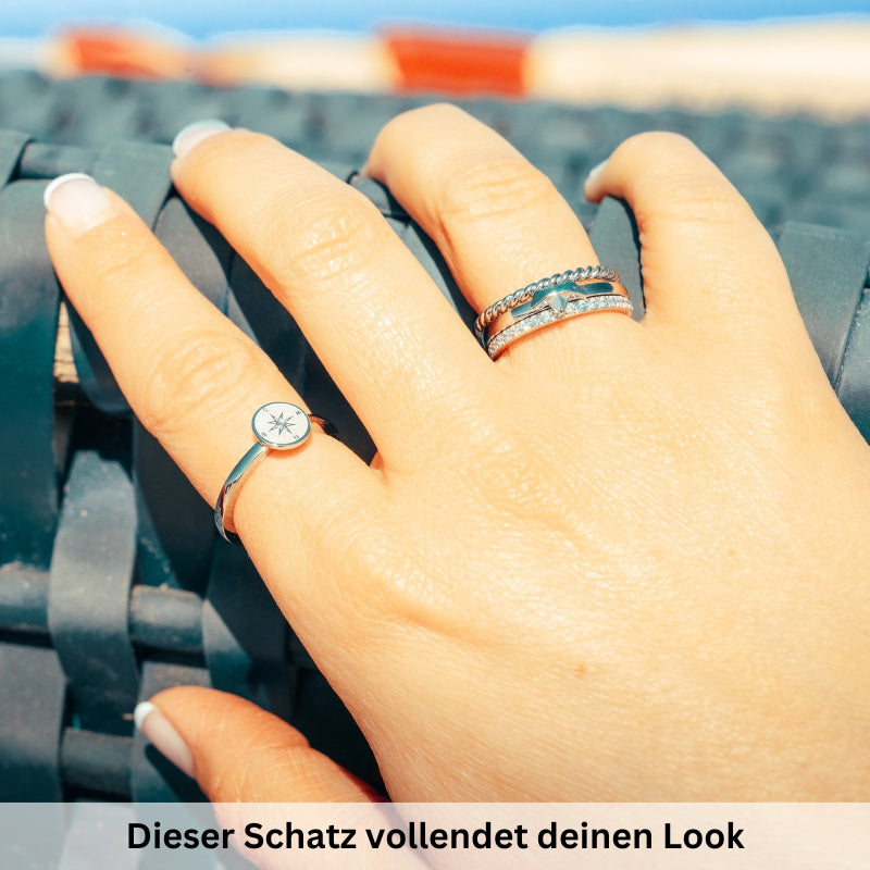 Ring Bling Bling (weiss) aus Edelstahl (Stapelring)