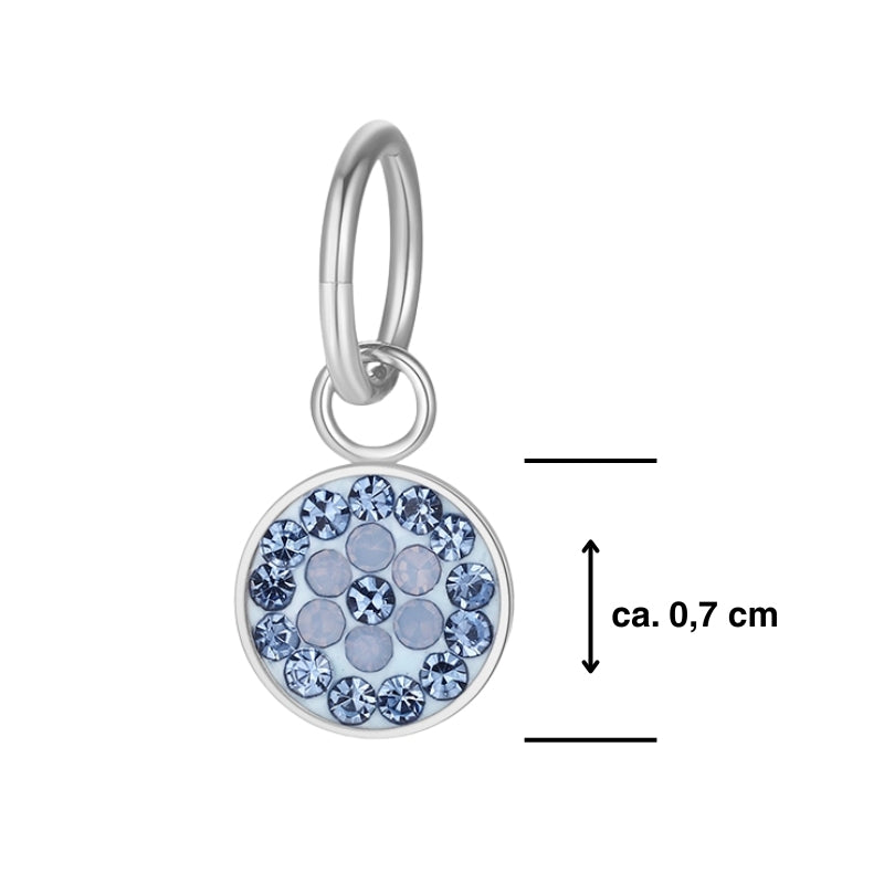 Charm & Clip Bling Bling (blau) aus Edelstahl für Armband & Kette (Click-it)