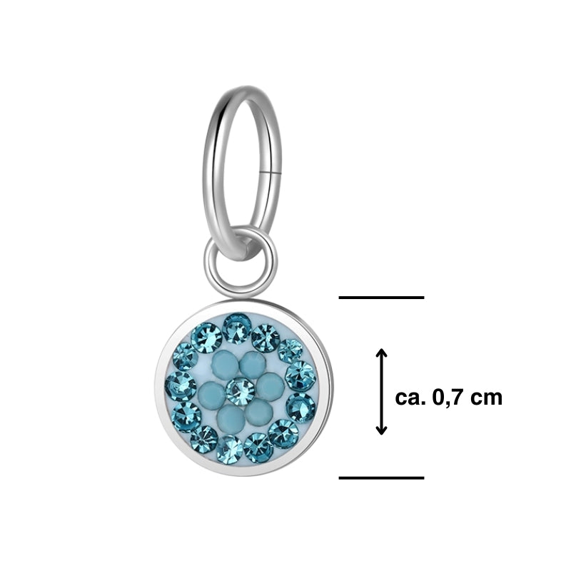 Charm & Clip Bling Bling (türkis) aus Edelstahl für Armband & Kette (Click-it)