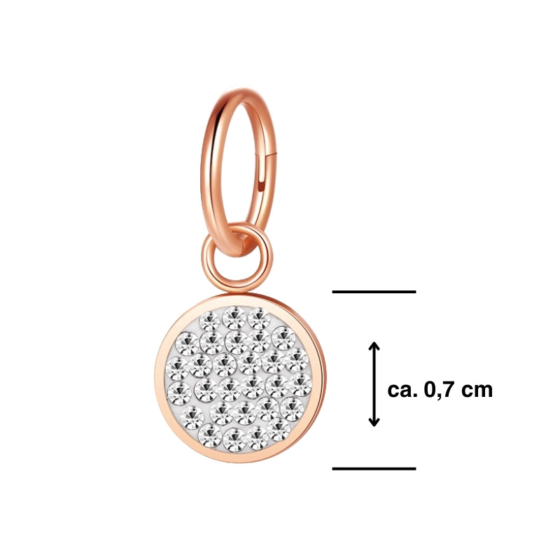 Charm & Clip Bling Bling (weiß) aus Edelstahl für Armband & Kette (Click-it)