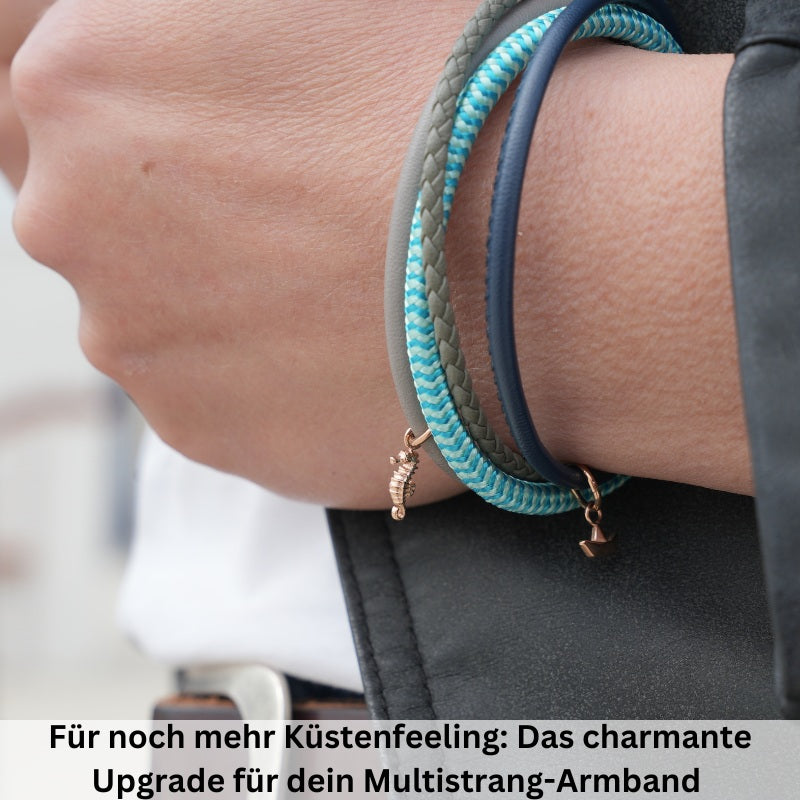 Charm & Clip Seepferdchen aus Edelstahl für Armband & Kette (Click-it)