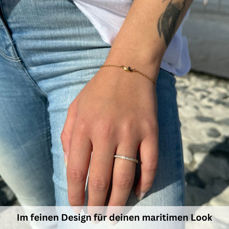 Armband aus Edelstahl Papierschiffchen