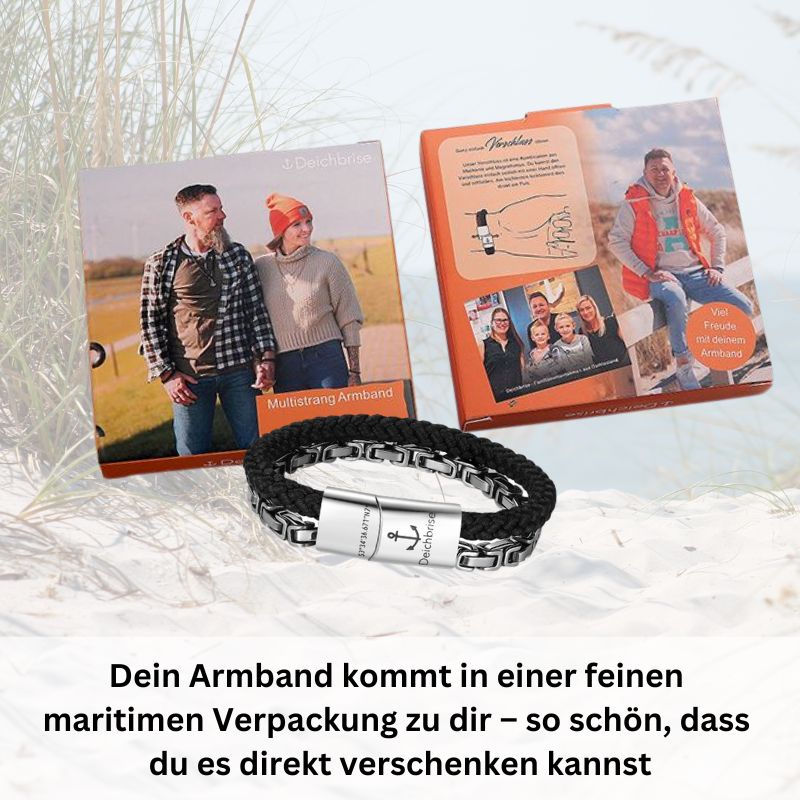 Armband Seekraft (Multistrang) Edelstahl & Tau