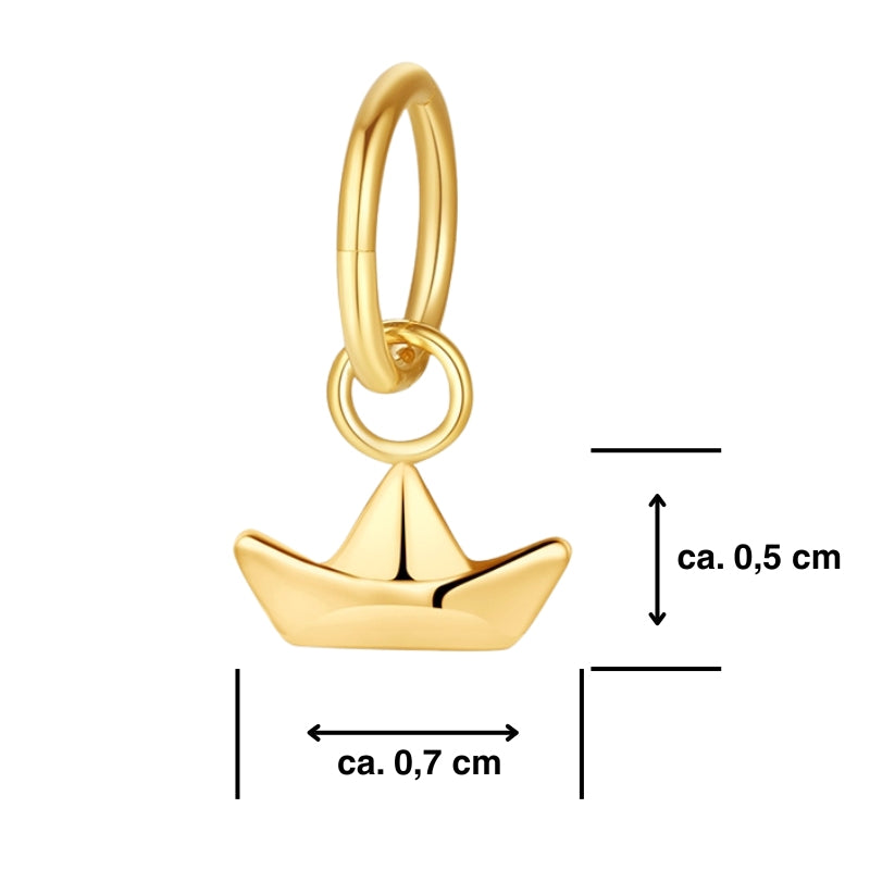 Charm & Clip Papierschiffchen aus Edelstahl für Armband & Kette (Click-it)